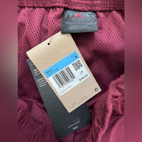 Nike Air Jordan Essential Woven Track Pants Maroon - Picture 6 of 9